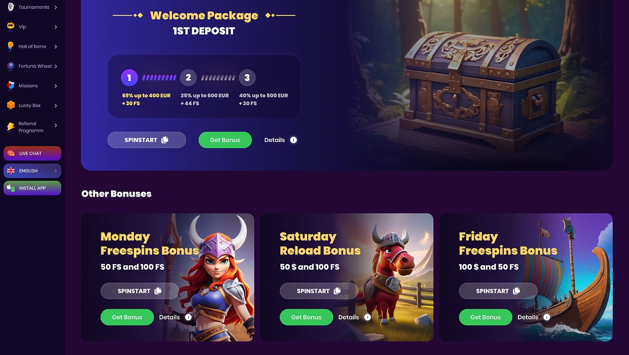 Spinando Werbeaktionen